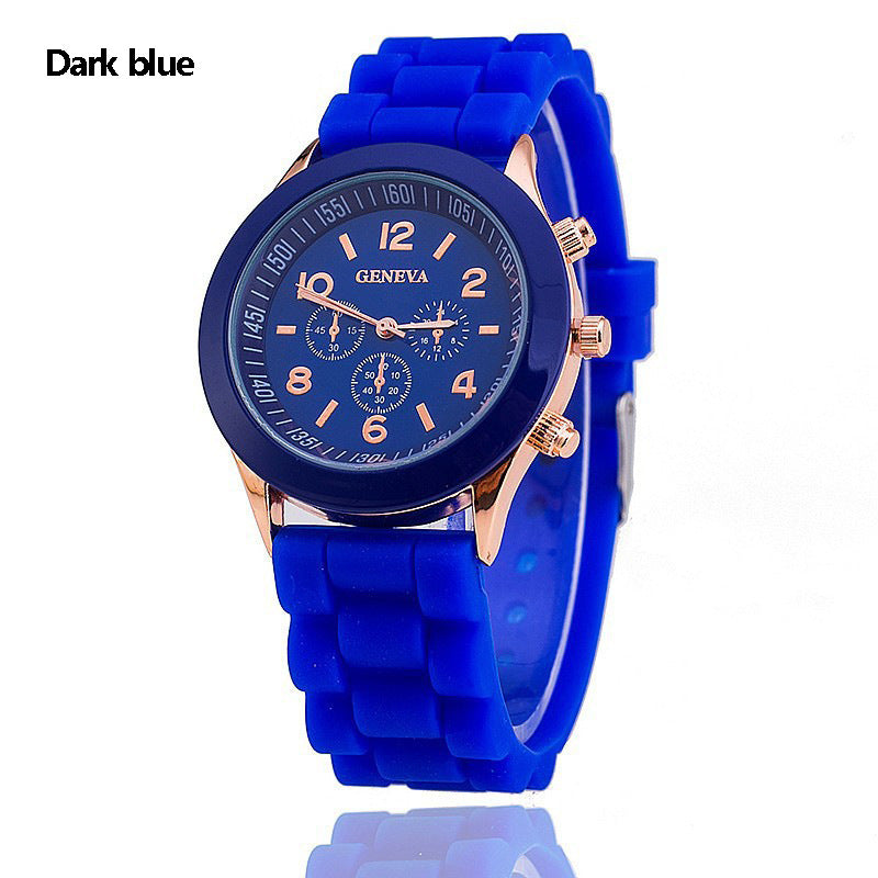 Spot geneva Geneva silicone watch Korean version color jelly candy color silicone watch kids watch