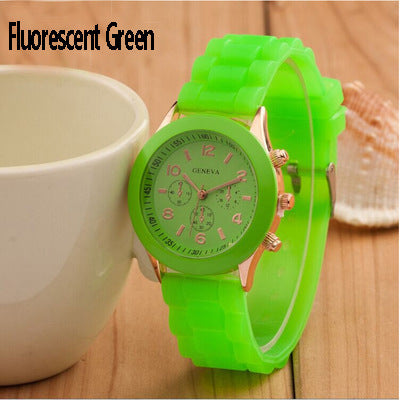 Spot geneva Geneva silicone watch Korean version color jelly candy color silicone watch kids watch