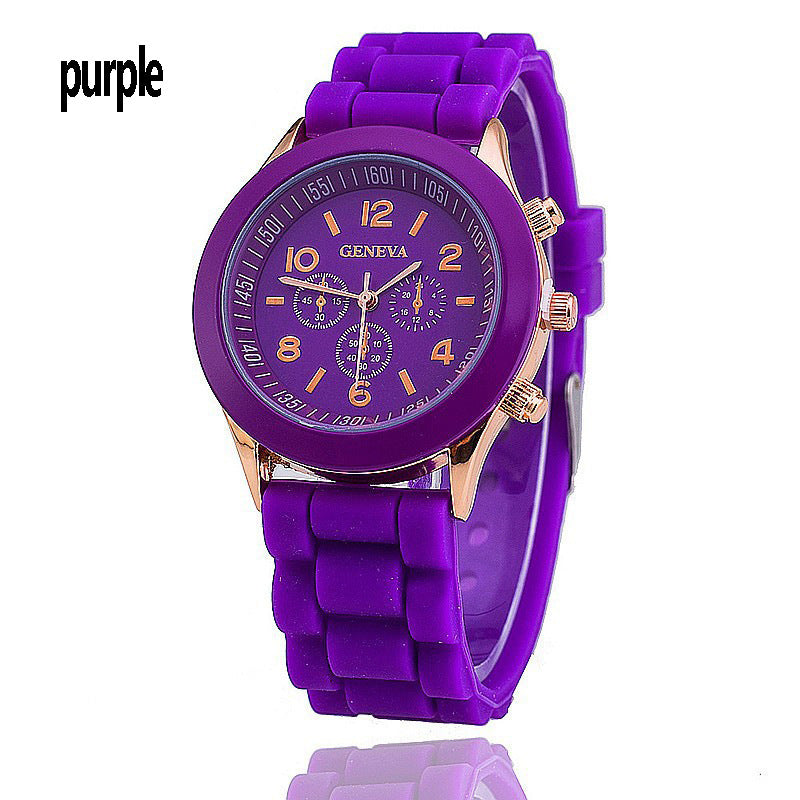 Spot geneva Geneva silicone watch Korean version color jelly candy color silicone watch kids watch