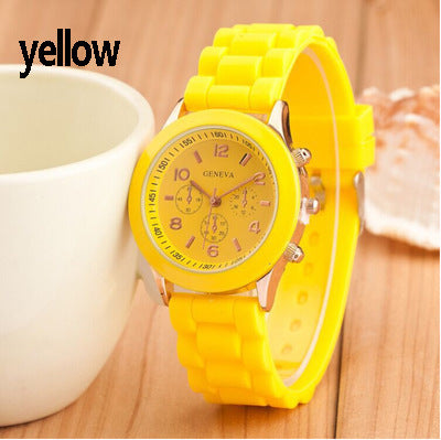 Spot geneva Geneva silicone watch Korean version color jelly candy color silicone watch kids watch