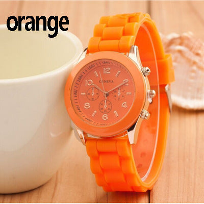 Spot geneva Geneva silicone watch Korean version color jelly candy color silicone watch kids watch