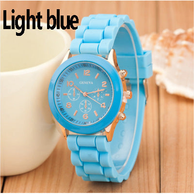 Spot geneva Geneva silicone watch Korean version color jelly candy color silicone watch kids watch