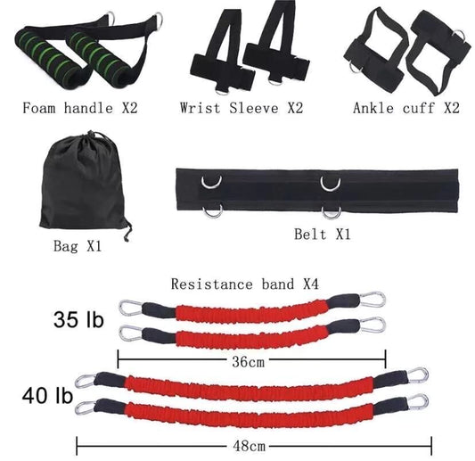 100 pounds 140 pounds jump boxing agility training fitness exercise bounce trainer pull rope elastic resistance band