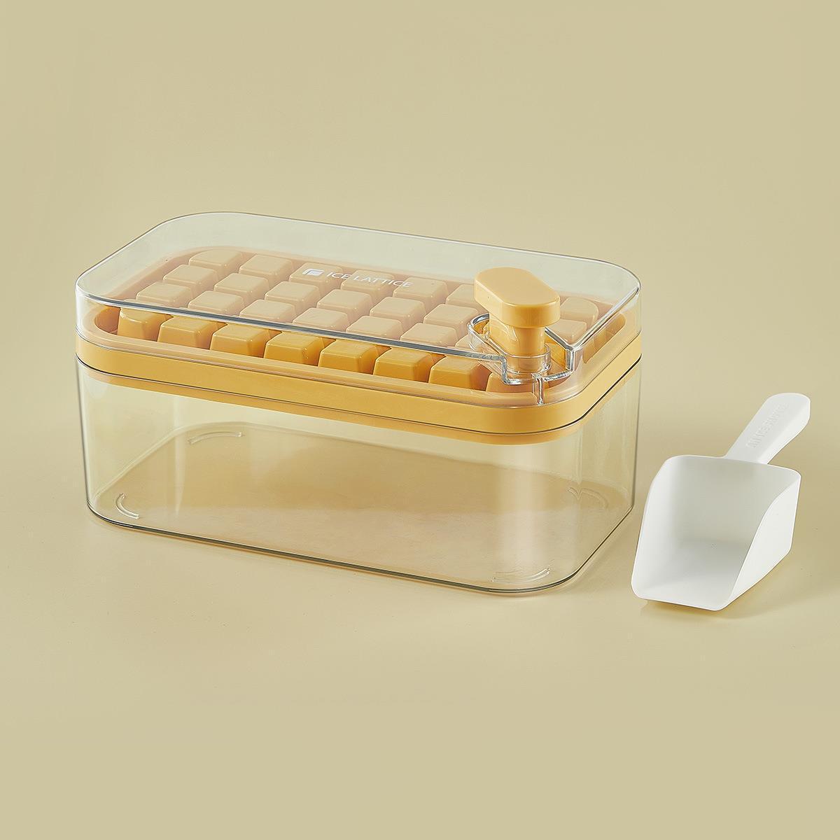 One-key defreezing ice cube press ice tray mold refrigerator square PP ice tray ice storage box kitchen tool ice box