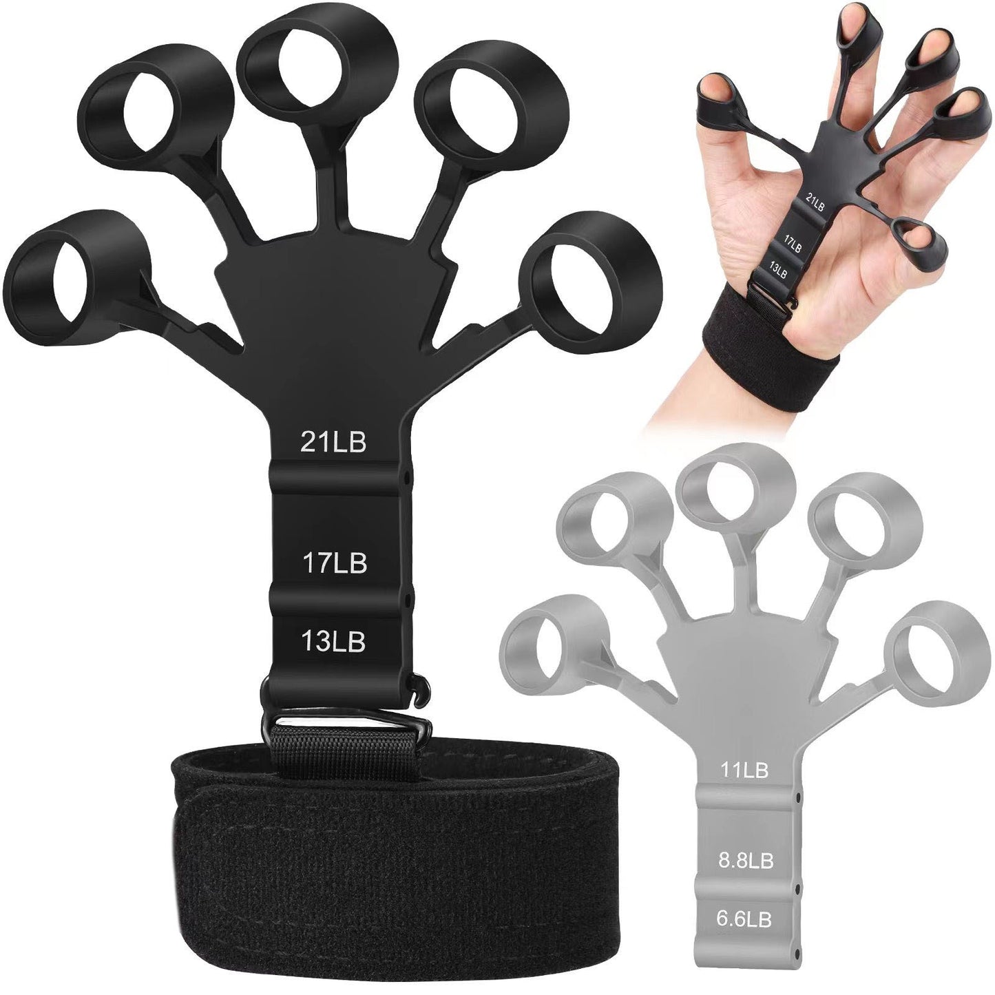 New 5-finger silicone wrist tensioner, finger exercise trainer, silicone finger trainer, factory direct sales