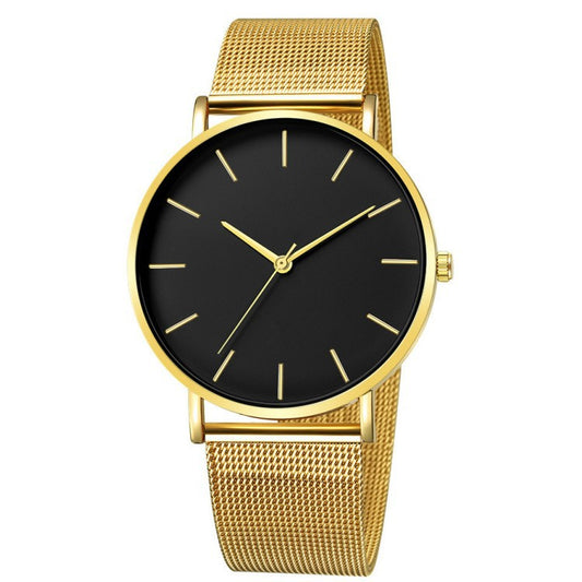 European and American simple men's watch thin section fashion watch mesh belt watch men's couple quartz watch fashion women's watch wholesale