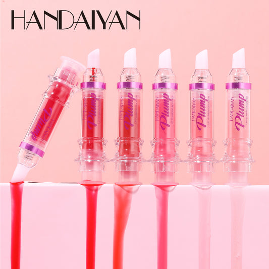 handaiyan cross-border specializes in syringe lip plumping lip gloss slightly spicy lip gloss pouty lips glass mirror lip gloss foreign trade