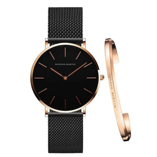 Japanese quartz movement mesh strap waterproof watch women's watch 36mm simple dw women's watch bracelet set