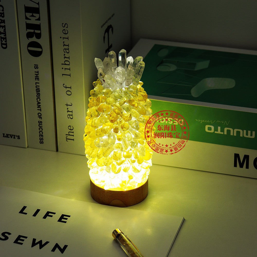 Natural seven-color crystal gravel night light ornaments Colorful gem stone bedroom bedside lamp USB lighting wholesale