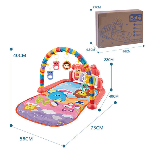 Cross-border baby toys fitness stand music pedal piano 0-1 year old newborn baby piano game mat hot sale