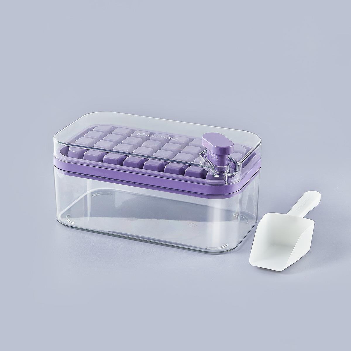 One-key defreezing ice cube press ice tray mold refrigerator square PP ice tray ice storage box kitchen tool ice box