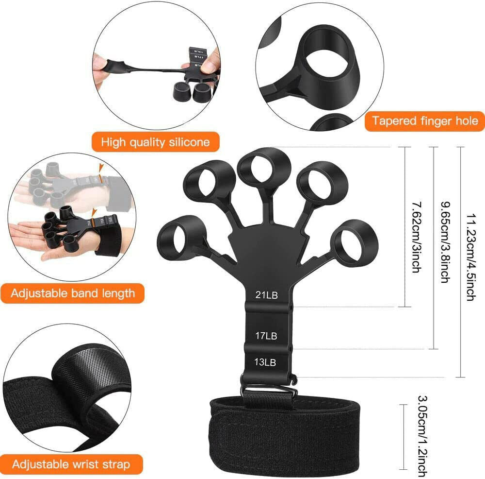 New 5-finger silicone wrist tensioner, finger exercise trainer, silicone finger trainer, factory direct sales