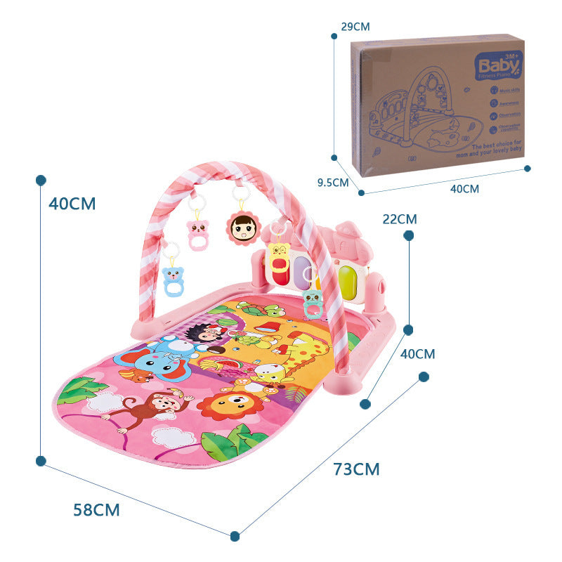 Cross-border baby toys fitness stand music pedal piano 0-1 year old newborn baby piano game mat hot sale
