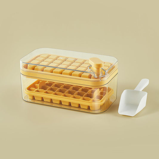 One-key defreezing ice cube press ice tray mold refrigerator square PP ice tray ice storage box kitchen tool ice box