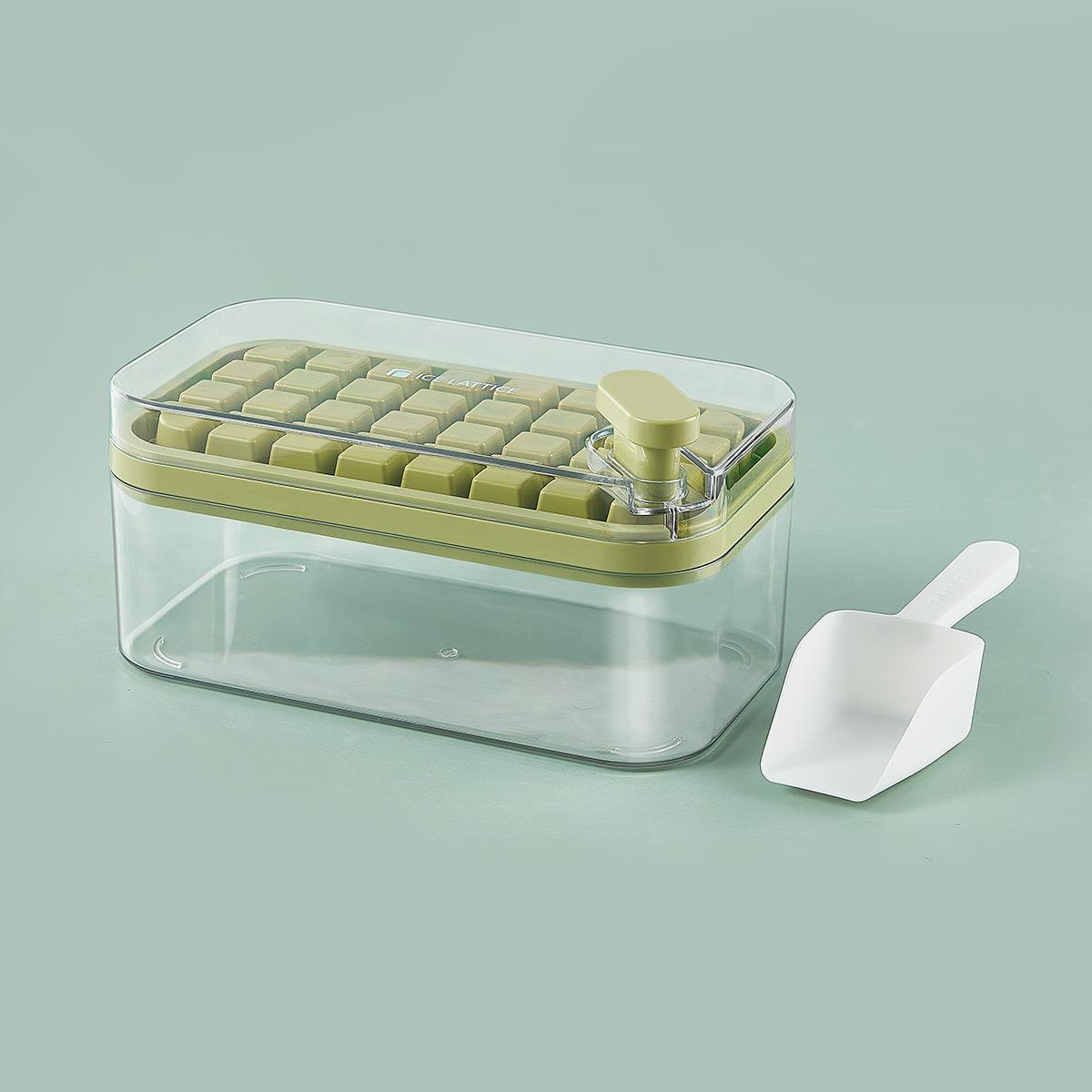 One-key defreezing ice cube press ice tray mold refrigerator square PP ice tray ice storage box kitchen tool ice box