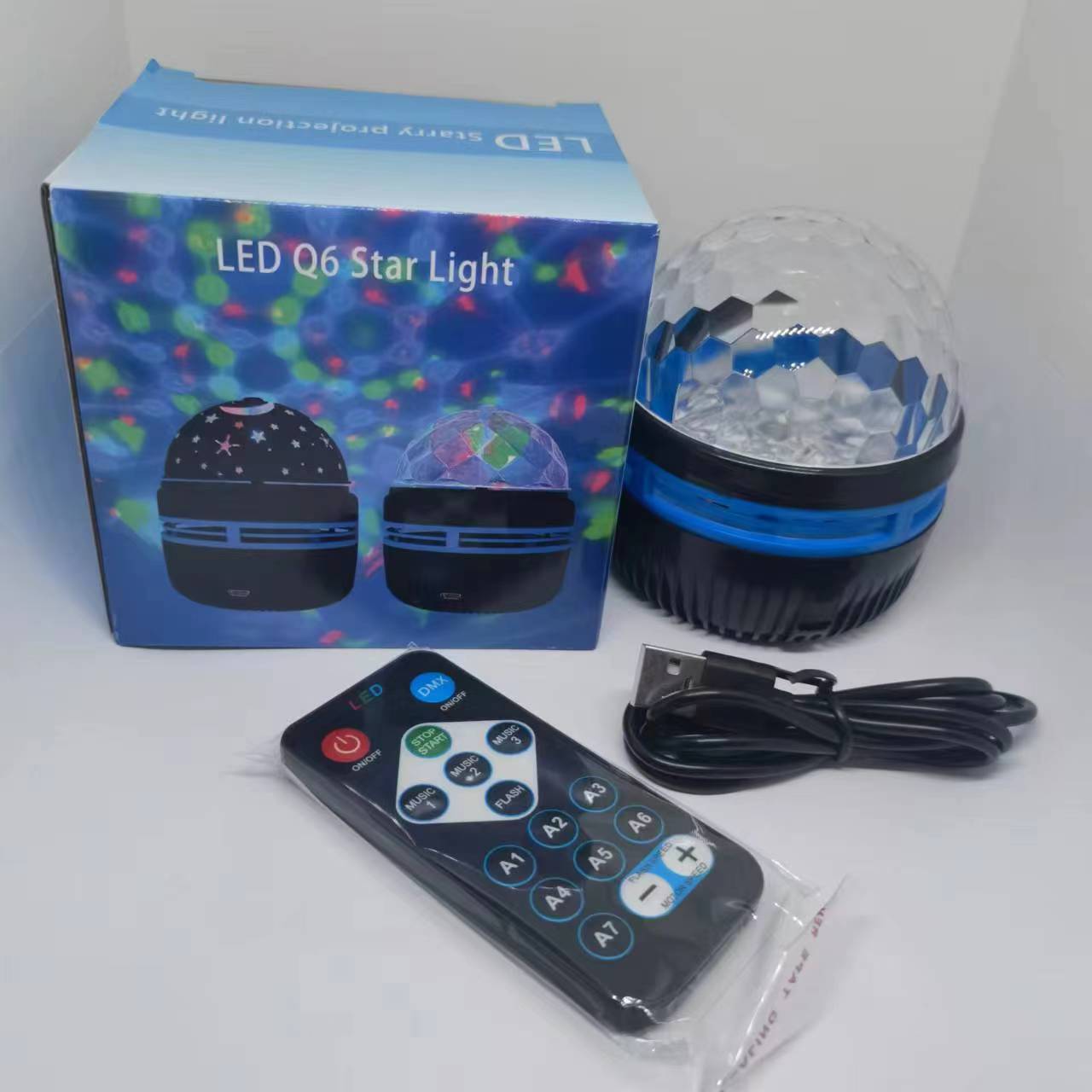 New water pattern starry sky light USB voice controlled magic ball self-propelled stage lighting atmosphere light remote control water ripple projection light